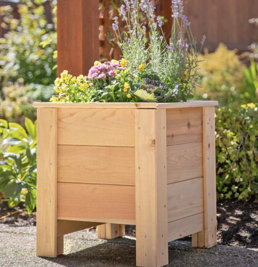 Square raised planter